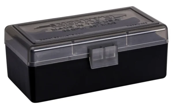 Berry's 92948 Ammo Box  38Special/357Mag Smoke/Black Polypropylene 50rd