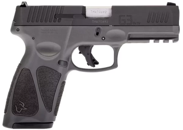 Taurus 1G3B941G G3  Full Size Frame 9mm Luger 15+1/17+1 4" Matte Stainless Steel Barrel, Matte Black Tenifer Serrated Steel Slide, Gray Polymer Frame w/Picatinny Rail, Gray Polymer Grip, Right Hand