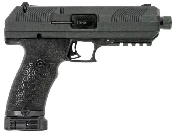 Hi-Point JXP10 JXP  10mm Auto 10+1, 5.20" Black Steel Threaded Barrel, Black Powder Coated YC9 Styled/Serrated Steel Slide, Black Polymer Frame w/Picatinny Rail, Black Textured Polymer Grip