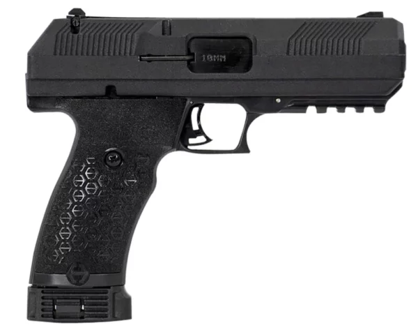 Hi-Point JXP10NTB JXP  10mm Auto 10+1 4.50" Black Steel Barrel, Black Powder Coated YC9 Styled/Serrated Steel Slide, Black Polymer Frame w/Picatinny Rail, Black Textured Polymer Grip