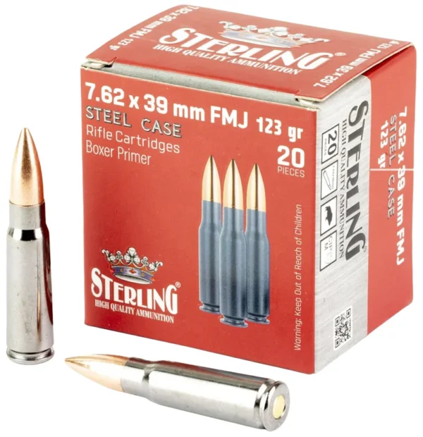 Sterling 8698779967284   7.62x39mm 123gr Full Metal Jacket 20 Per Box/50 Case