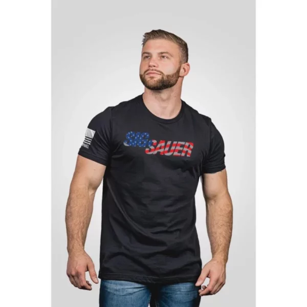 Nine Line Sig Sauer USA Flag Short Sleeve Shirt Black M