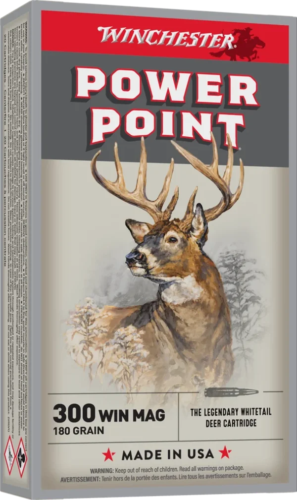 WINCHESTER SUPER X POWER POINT 300WIN MG 180GR 20RD BX 200RD CASE